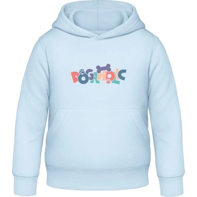 AWDis detská mikina s Kapucňu Psí dizajn s nápisom DOGAHOLIC Nebeská modrá