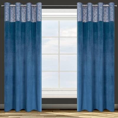 Takoy DESIGN 91 Záves AGNES zo zamatu s ozdobným pásom so zlatou potlačou v orientálnom štýle v hornej časti-HF-388484 | 140 x 250 cm