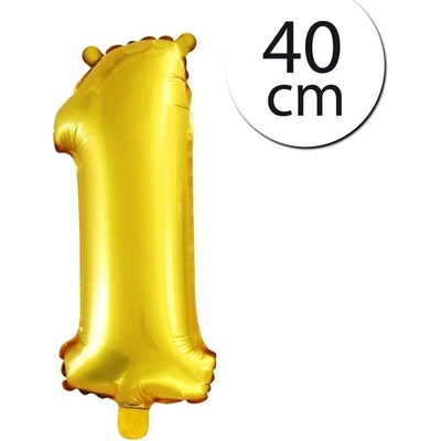 FUN RAG 4Gold 202890 Mini fóliový balón číslo 1 zlatý 40 cm