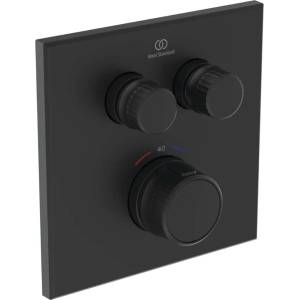 Ideal Standard CeraTherm Navigo - Термостатична душ-батерия за вграждане, за 2 уреда, копринено черна A7302XG (A7302XG)
