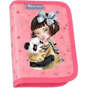 Belmil Ученически несесер Black&White Miia Panda pink - Belmil