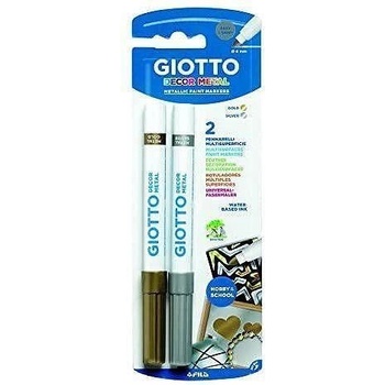 GIOTTO Маркери giotto decor metallic сребро и злато 0.4мм. 2 бр. на блистер