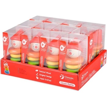 Classic World Дървена дрънкалка за бебета - клоун (3059)