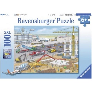 Ravensburger Verlag Ravensburger Kinderpuzzle - 10624 Baustelle am Flughafen - Puzzle für Kinder ab 6 Jahren, mit 100 Teilen im XXL-Format | Ravensburger