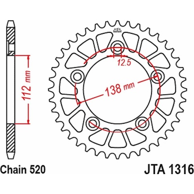 JT Sprockets JTA 1316-44BLK – Zboží Mobilmania
