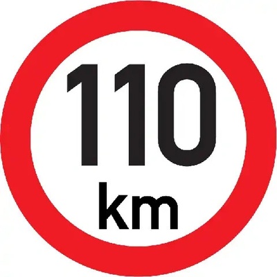 Značka Označenie najvyššej povolenej rýchlosti 110 km