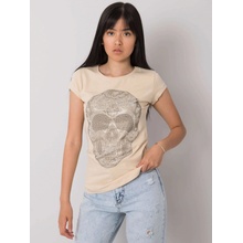 BASIC dámské tričko s motivem lebky em-ts-es-21-532.18 beige