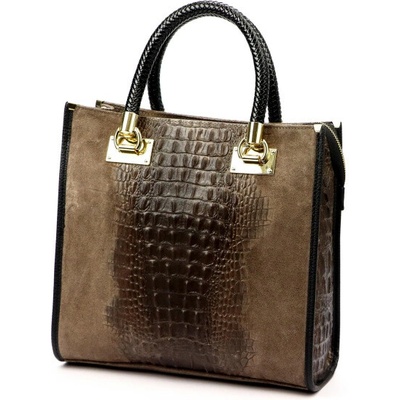 Luka kožená kabelka 26-072 CROCO taupe