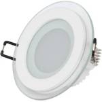 Led луничка за вграждане - кръг, 6w бяла светлина с led драйвер