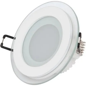  Led луничка за вграждане - кръг, 6w бяла светлина с led драйвер