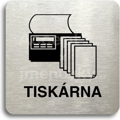 ACCEPT Piktogram tiskárna - stříbrná tabulka - černý tisk bez rámečku