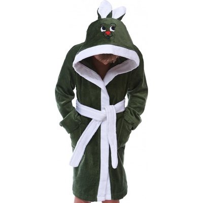 Župan froté dětský zelená khaki tmavá Králíček Zajíček Ušáček 1T0455 zelená – Zboží Dáma