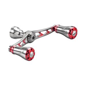 GOMEXUS Двойна ръкохватка (ноб) за дръжка GOMEXUS Dual Color Titanium&Red Spinning Double Handle 98mm Aluminium за макари Daiwa и Shimano Риболовна макара