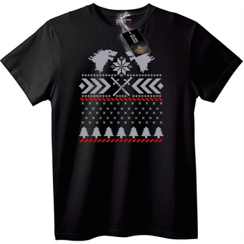 NOONEBRAND Тениска Зимен вълк и снежинка - 7XL, White
