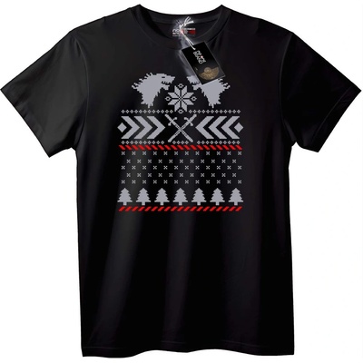 NOONEBRAND Тениска Зимен вълк и снежинка - 7XL, White