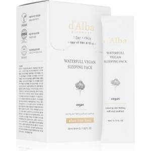 d'Alba Waterfull Vegan Sleeping Pack успокояваща хидратираща маска за нощ 4x12ml
