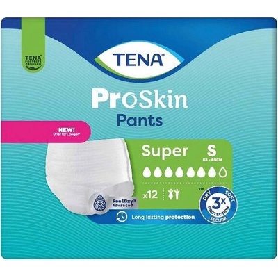 TENA ProSkin Pants Super inkontinenčné nohavičky S 7 kvapiek 12 ks