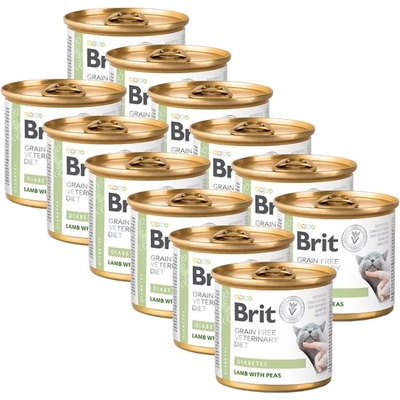 Brit Брит Ветеринарни Диети GF котешки консерви Диабет 12 x 200 г
