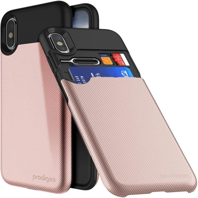Prodigee Undercover Case - хибриден кейс с място за карти за iPhone XS, iPhone X (розов)