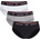 Reebok Мъжки слипове Reebok 3 Pack Mens Performance Briefs - Black/White/Grey