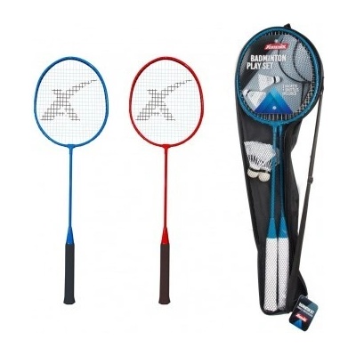 Teddies Sada badminton pálky 2ks + míček 2ks 65cm kov/plast v pouzdře