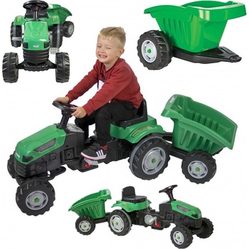 WOOPIE šliapací traktor Farmer GoTrac MAXI s prívesom tiché kolesá