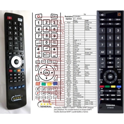 GENERAL TOSHIBA CT-90420 - съвместимо дистанционно управление на марката General (CT-90420)