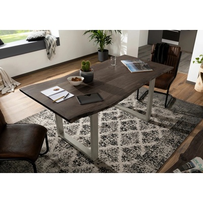 Bighome METALL se stříbrnými nohama 180 x 90 akácie šedá
