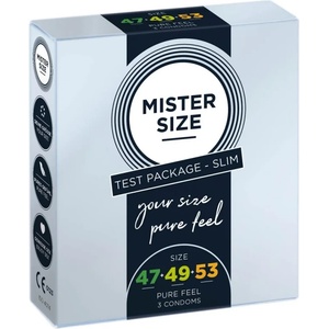  Кондоми с различен размер, 3 броя - Mister Size 47-49-53mm (MISTER4753)