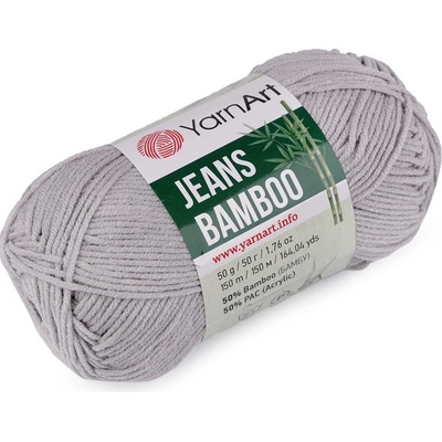 Pletací příze Jeans Bamboo 50 g Varianta: 11 (127) šedá světlá, Balení: 1 ks 51218/126201/238703