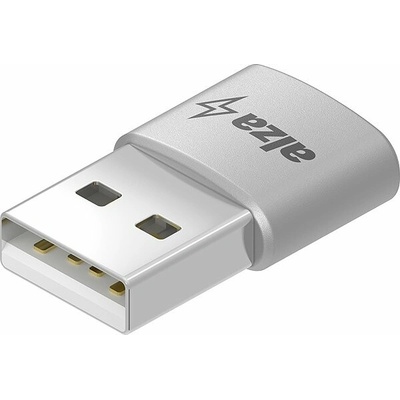 AlzaPower APW-ADTATC3Y USB-A (M) to USB-C (F) 2.0 OTG sivý