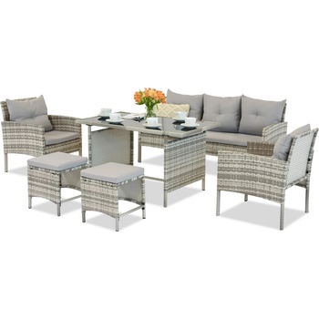 Garden Point Комплект от техноратан с пуфове Bari Garden Point (GAP330)