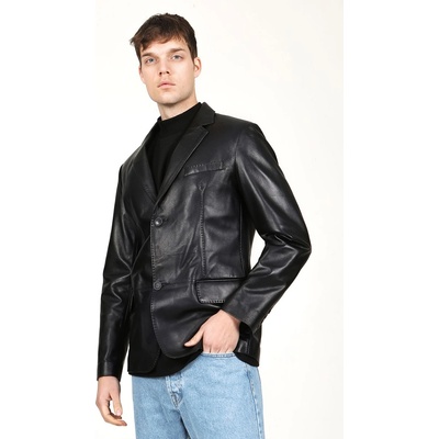 Jacket Club Мъжко сако от естествена кожа - Черно #319124 (319124_Черно)