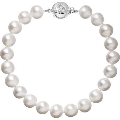 Pavona perlový náramek z říčních perel se zapínáním z bílého 14 karátového zlata 823003.1/9270B bílý