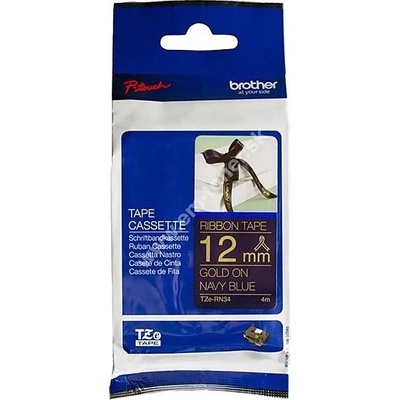 páska BROTHER TZeRN34 zlaté písmo, námornícka-modrá stužková páska Tape (12mm)