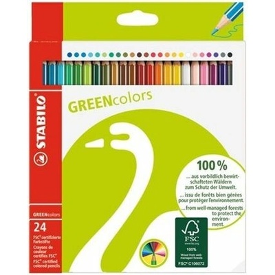 Stabilo 16045 GreenColours barevné šestihranné 24 ks