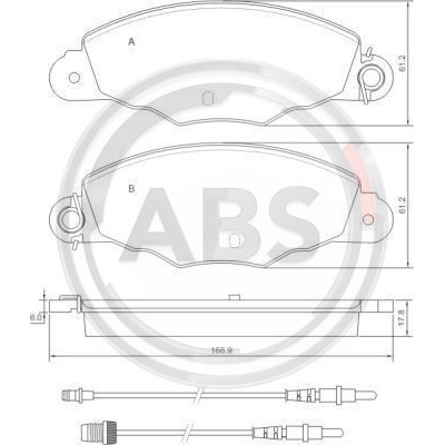 Sada brzdových platničiek kotúčovej brzdy A.B.S. 37039