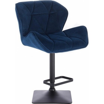 LuxuryForm Design Milano Velur na čiernej hranatej podstave modrá
