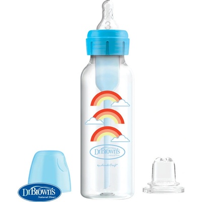 Dr.Browns láhev antikolik Options úzká 2v1 s náustkem plast modrá SB8192 270ml