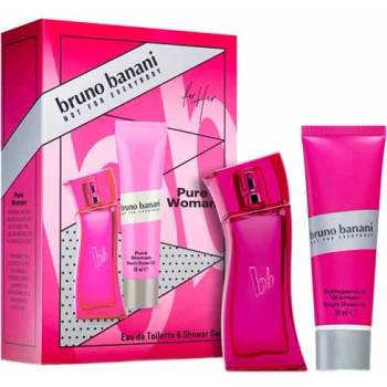 bruno banani Pure Woman подаръчен комплект с тоалетна вода 30мл и душ гел 50мл за жени 1 бр