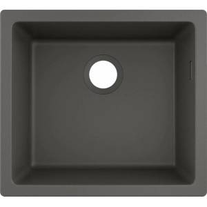 Hansgrohe S51 SilicaTec композитна мивка, сив камък, 50x45 см (43431290) Мивка за вграждане