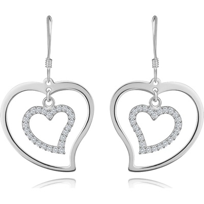 Šperky eshop kontury asymetrických srdíček afro háčky SP72.17