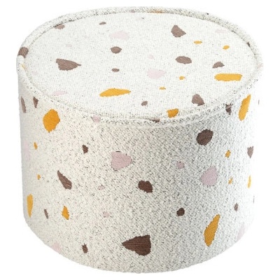 Wigiwama POUFFE Terrazzo MARBLE sivý