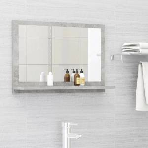 vidaXL Огледало за баня, бетонно сиво, 60x10, 5x37 см, ПДЧ (804566)