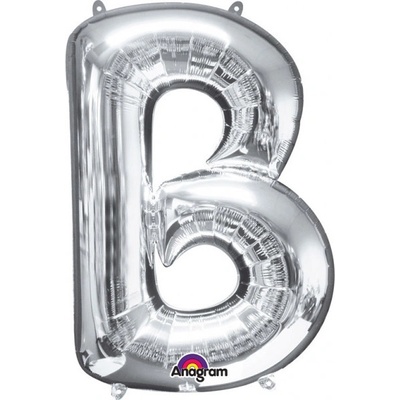 Amscan Fóliový balonek písmeno B 86 cm strieborný