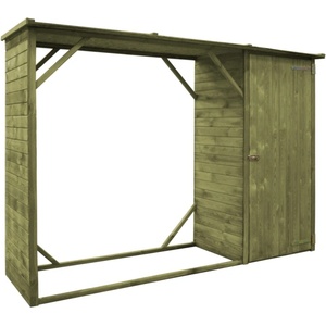 HABA Градински навес за дърва и инструменти, бор, 253x80x170 см (V45137)