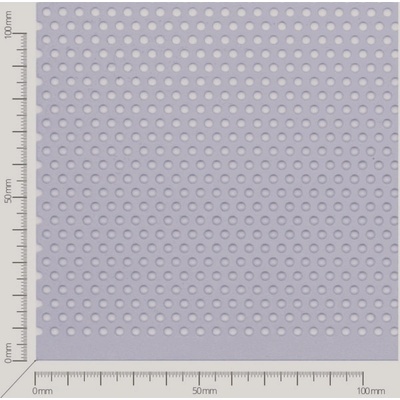 Nerezový plech; děrování kruhové přesazené; otvor 3mm; rozteč 5mm