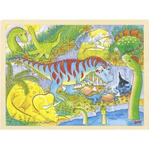 Goki Дървен пъзел Goki - Динозаври (57724) - baby