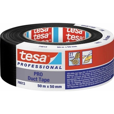 Páska tesa® PRO Duct tape, 50 mm, L-50 m, textilná, čierna