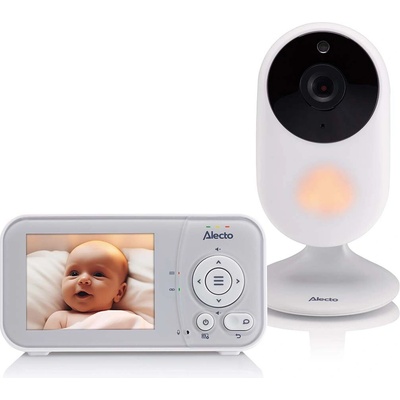 Alecto dětská chůvička s kamerou s 2,8" displejem - noční vidění, zobrazení teploty a až 19hodinový pohotovostní režim Bílá DVM2028